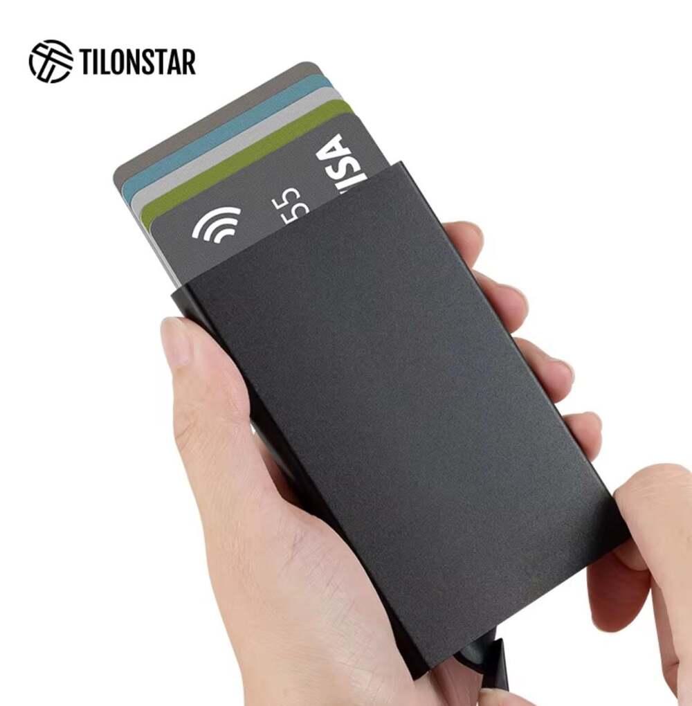 TILONSTAR TWM114 Pop-up Aluminum Slim Minimalist RFID Blocking
